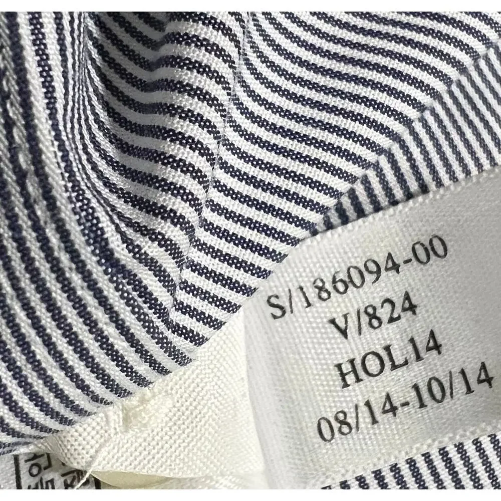Banana Republic Non-Iron Tailored Slim Fit Shirt Mens Medium Blue Striped Cotton